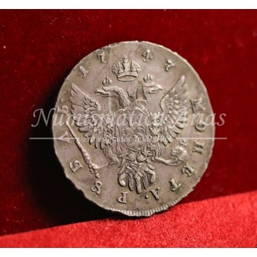 Rusia. Isabel I. Rublo. 1747. Moscú (MMA). EBC
