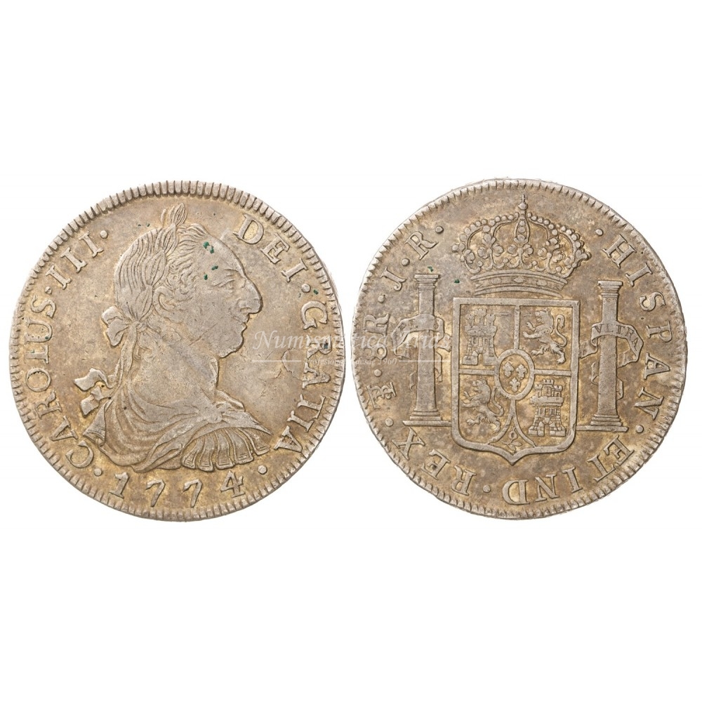Carlos III. 8 reales. 1774. Potosí. Ensayador: JR. MBC+