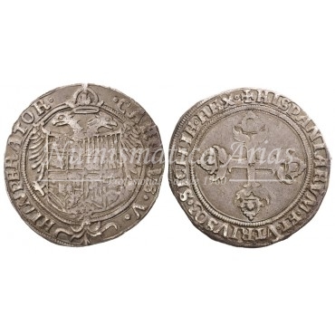 Carlos I. 3 reales. Barcelona. Expedición a Túnez. EBC-