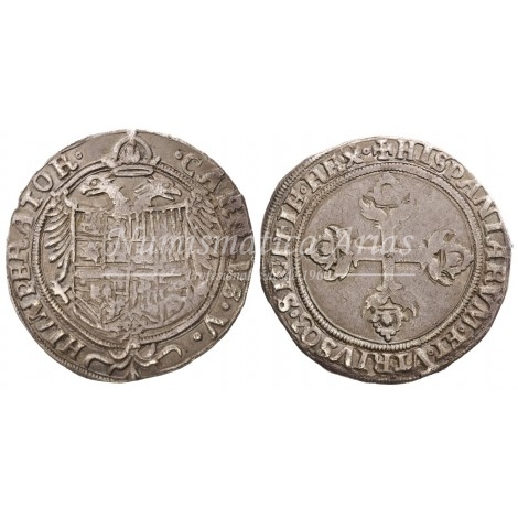 Carlos I. 3 reales. Barcelona. Expedición a Túnez. EBC-