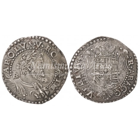 Carlos I. 1/2 ducado. Napóles. Ensayador: IBR. EBC