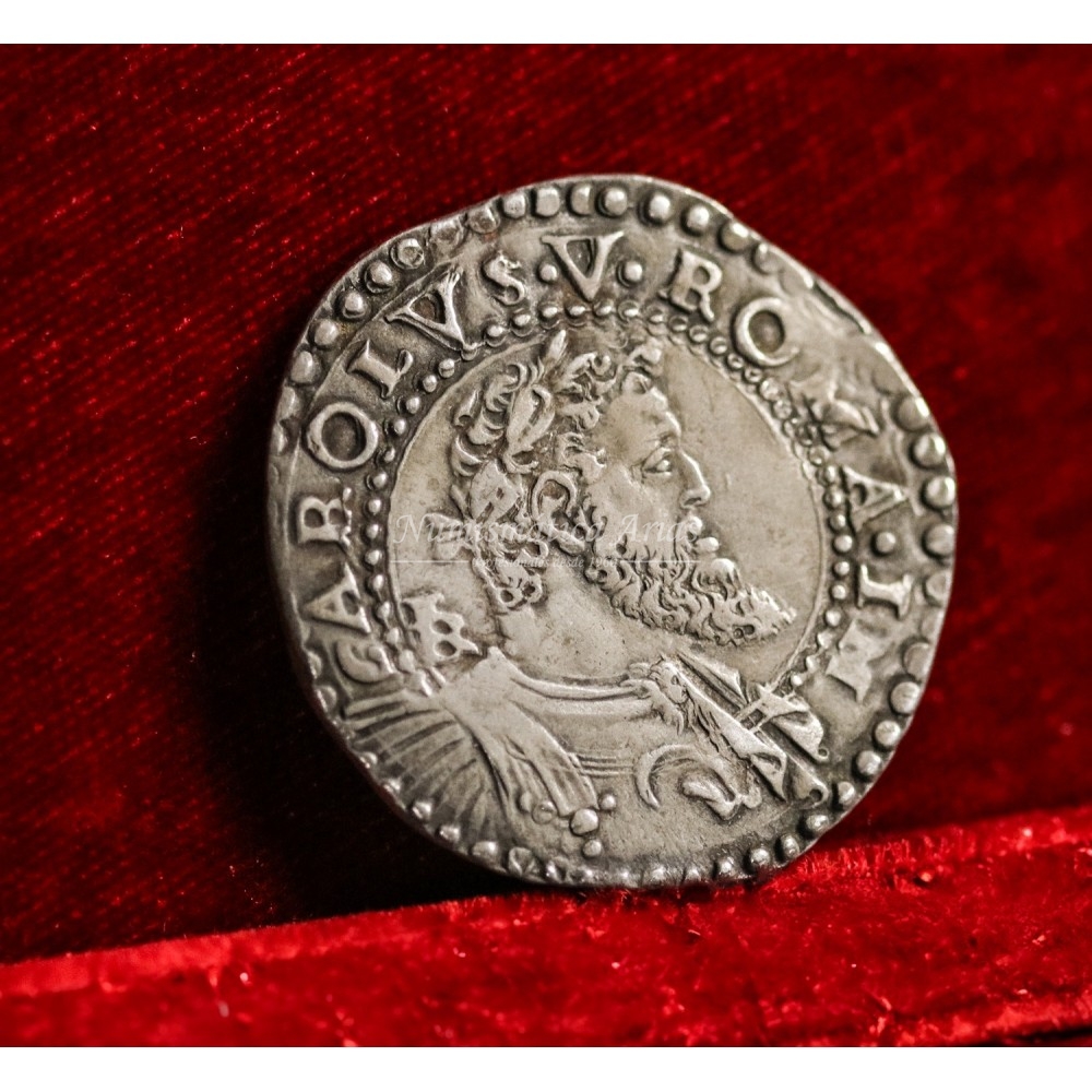 Carlos I. 1/2 ducado. Napóles. Ensayador: IBR. EBC