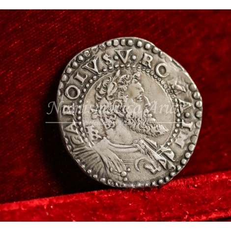 Carlos I. 1/2 ducado. Napóles. Ensayador: IBR. EBC