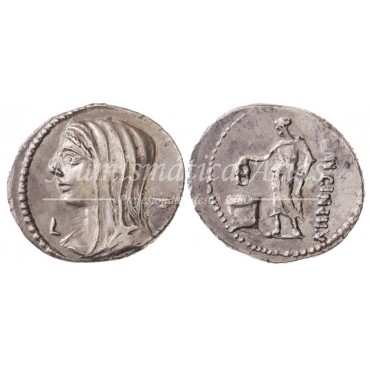 República romana. L. Cassius Longinus. Denario (63 a.C.). Crawford 413/1. EBC+.