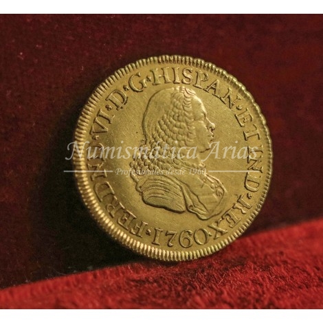Fernando VI. 1760. 2 escudos. Popayán. Ensayador: J. EBC-