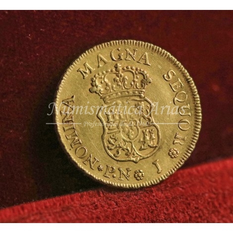 Fernando VI. 1760. 2 escudos. Popayán. Ensayador: J. EBC-