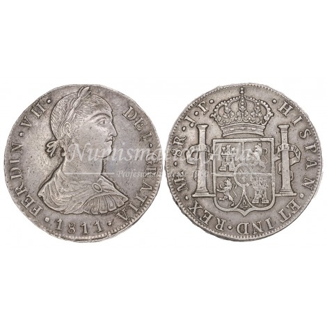 Fernando VII. 8 reales. 1811. Lima. Ensayador: JP. EBC-