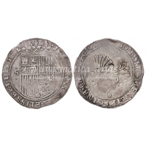 RRCC. 4 reales. S/F. Sevilla. Ensayador: Una estrella. MBC+