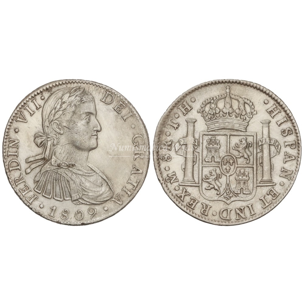 Fernando VII. 8 reales. 1809. México. Ensayador: TH. EBC-