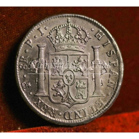Fernando VII. 8 reales. 1824. Potosí. Ensayador: PJ. EBC+