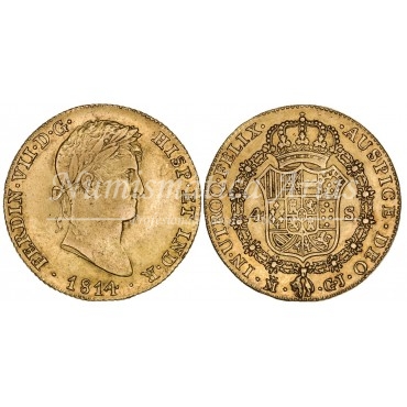 Fernando VII. 4 escudos. 1814. Madrid. Ensayador: GJ. EBC-