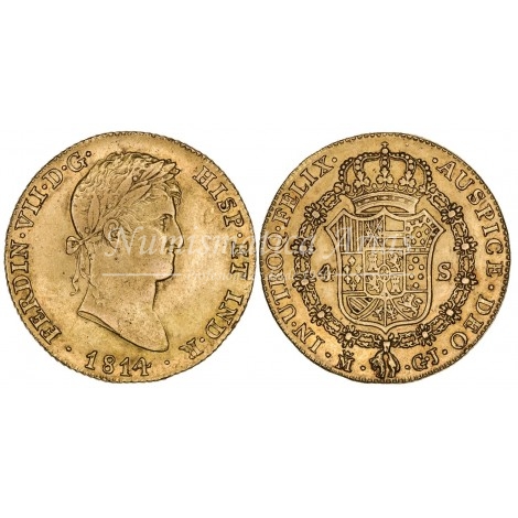 Fernando VII. 4 escudos. 1814. Madrid. Ensayador: GJ. EBC-