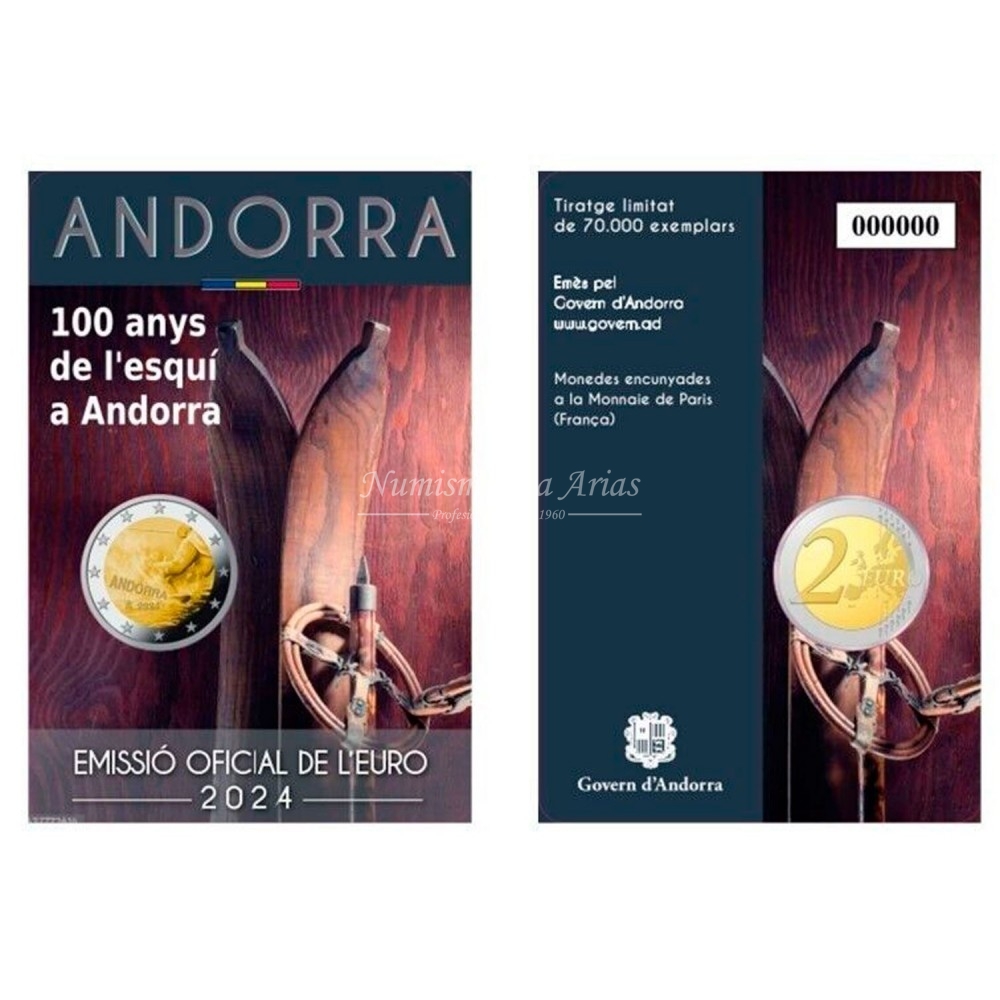 2€ 2024 Andorra - Centenario del Esquí en Andorra