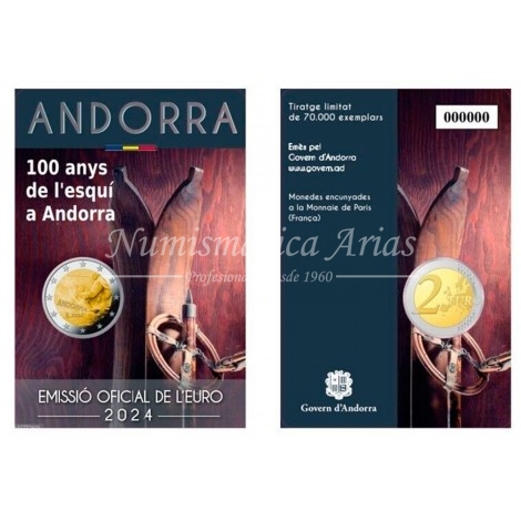 2€ 2024 Andorra - Centenario del Esquí en Andorra