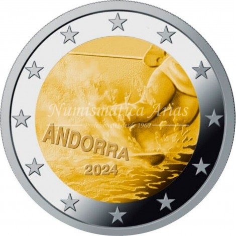 2€ 2024 Andorra - Centenario del Esquí en Andorra