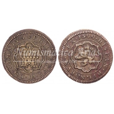 Felipe III. 1599. 4 maravedís. Segovia. Ensayador: C. EBC+