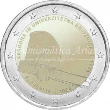 2€ 2024 Eslovenia - 250.º Aniversario de la Biblioteca Nacional y Universitaria de Eslovenia