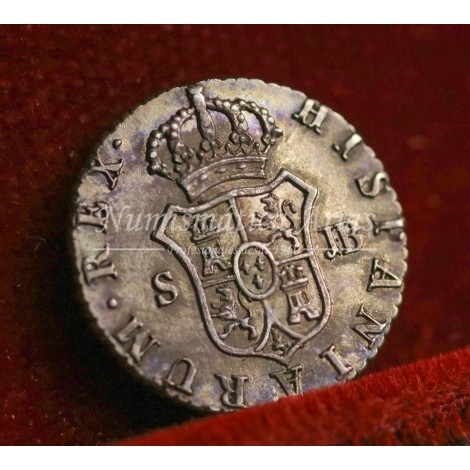 Fernando VII. 1/2 real. 1832. Sevilla. Ensayador: JB. EBC