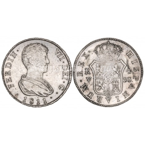 Fernando VII. 4 reales. 1811. Valencia. Ensayador: SG. EBC
