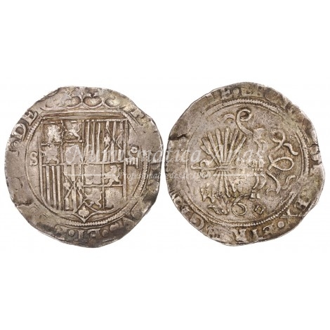 RRCC. 4 reales. Sevilla. P invertida. MBC