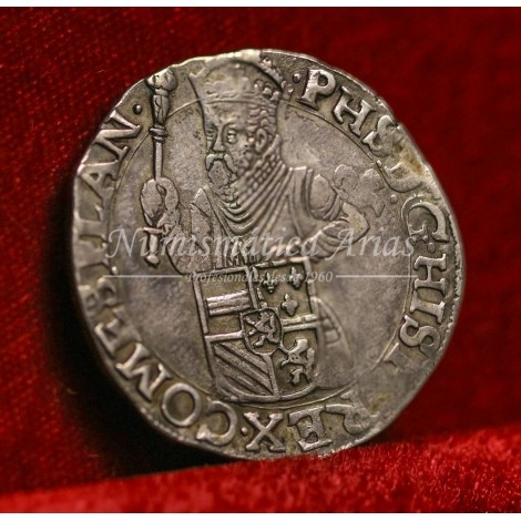 Felipe II. 1/2 Escudo de los estados. Brujas. 1557. EBC-