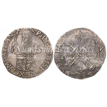 Felipe II. 1/2 Escudo de los estados. Brujas. 1557. EBC-