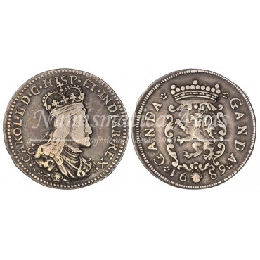 Carlos II. Jetón. Gante. 1689. MBC+