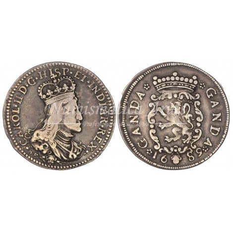 Carlos II. Jetón. Gante. 1689. MBC+
