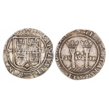 Juana y Carlos. 2 Reales. México. M-L. MBC-