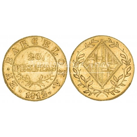 José Napoleón. 20 pesetas. 1812. Barcelona. EBC