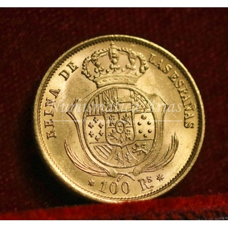 Isabel II. 100 reales. 1862. Sevilla. EBC+