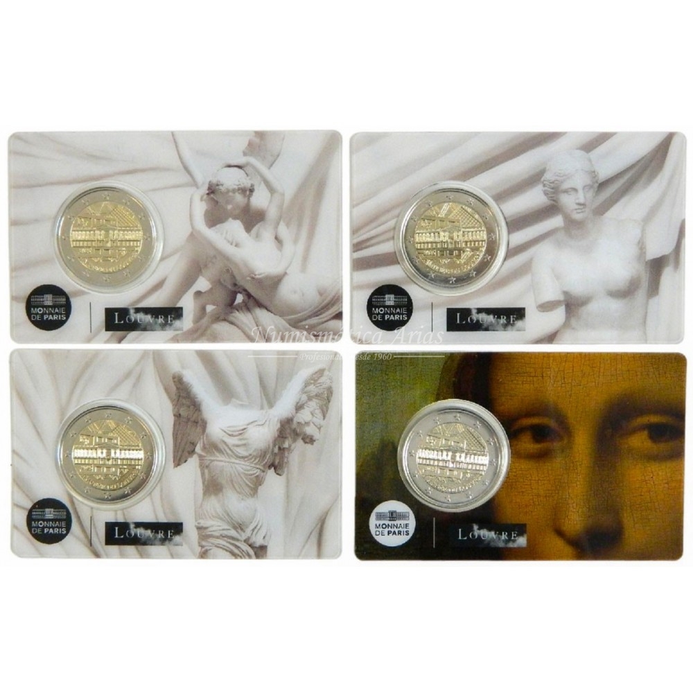 2€ 2025 Francia - Museo del Louvre (4 tarjetas)