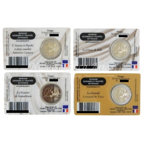 2€ 2025 Francia - Museo del Louvre (4 tarjetas)