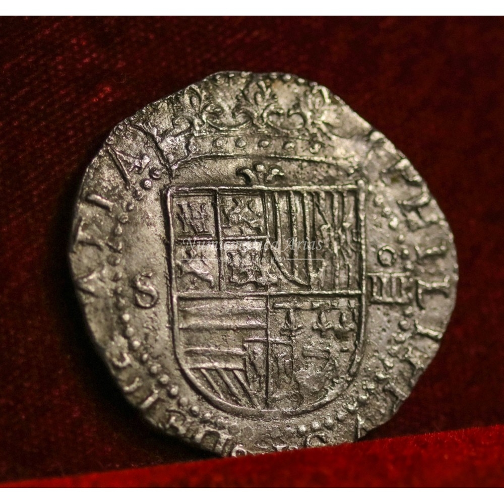 Felipe II. 4 reales. S/F. Sevilla. Ensayador: P. EBC+