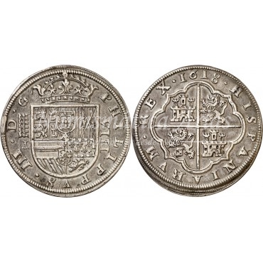 Felipe III. 1618. 8 reales. Segovia. Ensayador: A. EBC-