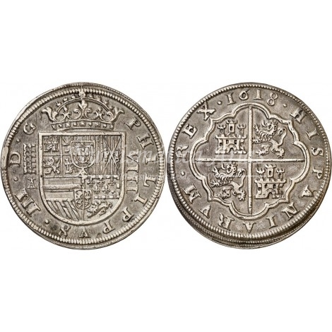 Felipe III. 1618. 8 reales. Segovia. Ensayador: A. EBC-