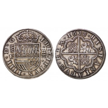 Felipe IV. 4 reales. 1628. Segovia. Ensayador: P. EBC+