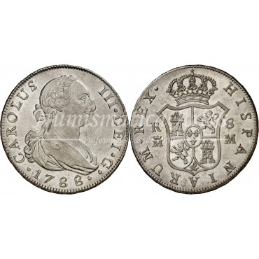 Carlos III. 8 reales. 1788. Madrid. Ensayador: M. EBC