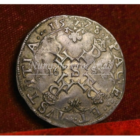 Felipe II. 1/2 Escudo de los estados. Brujas. 1578. MBC+