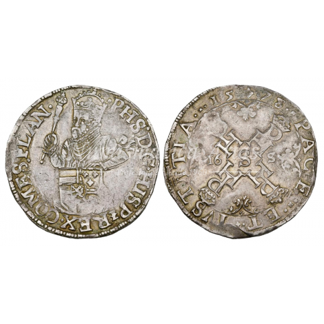 Felipe II. 1/2 Escudo de los estados. Brujas. 1578. MBC+
