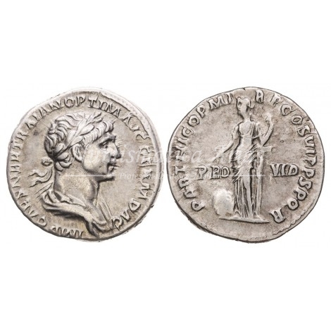 Trajano. Denario (116-117 d.C.) RIC 361. EBC-