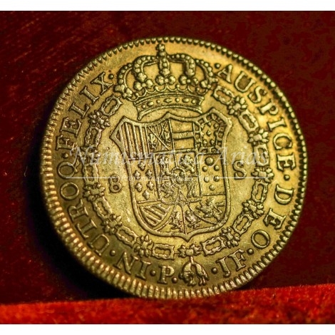 Fernando VII. 8 escudos. 1810. Popayán. Ensayador: JF. EBC-.
