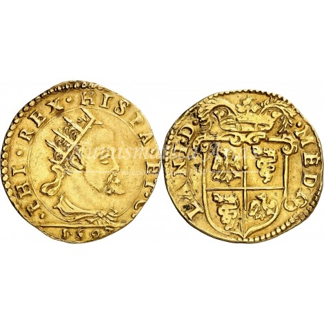 Felipe II. Doppia. Milán. 1593. MBC+