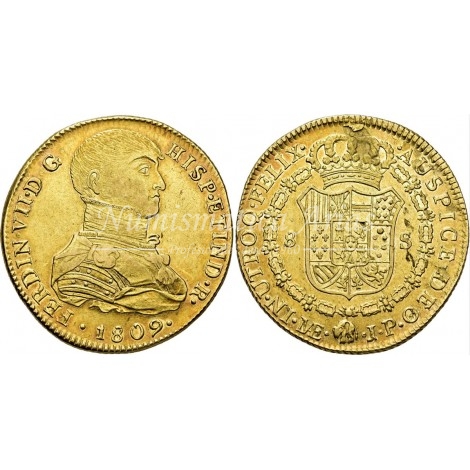 Fernando VII. 8 escudos. 1809. Lima. Ensayador: JP. EBC