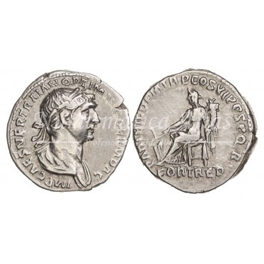 Trajano. Denario (116-117 d.C.) RIC 176. MBC+.