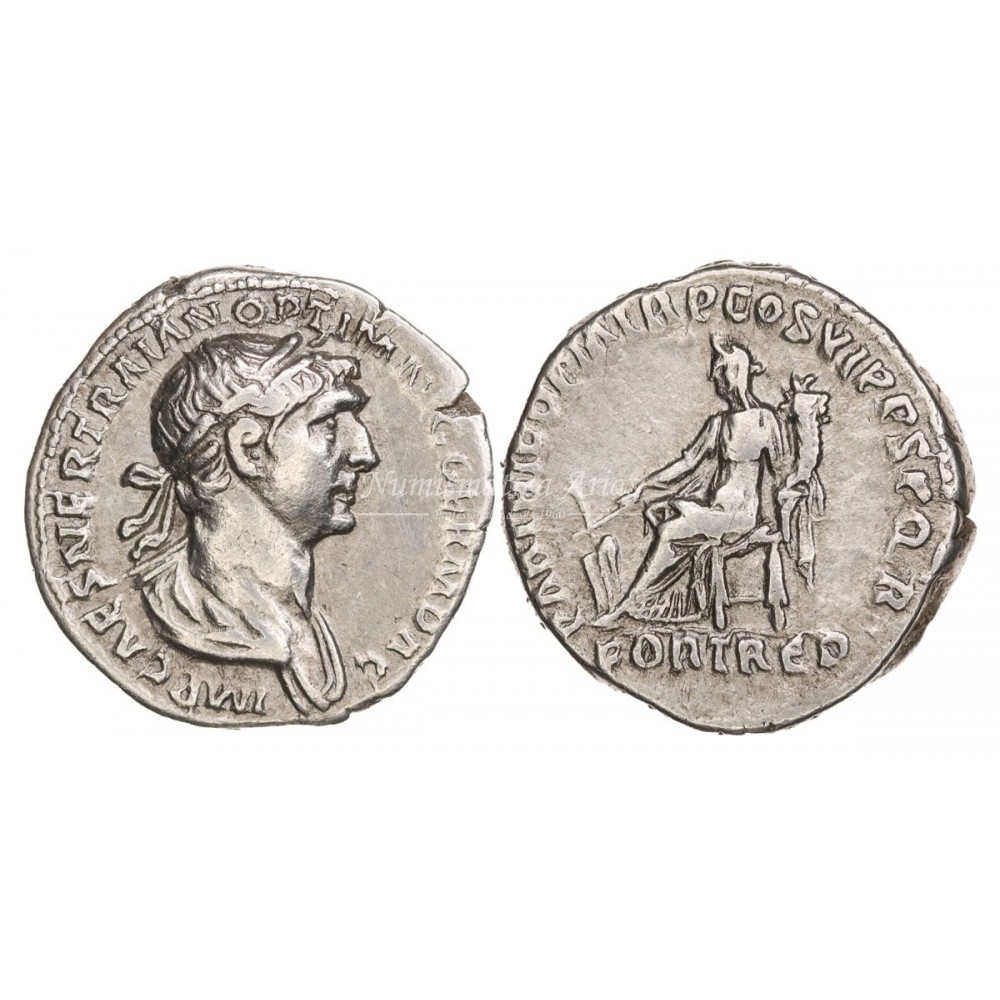 Trajano. Denario (116-117 d.C.) RIC 176. MBC+.