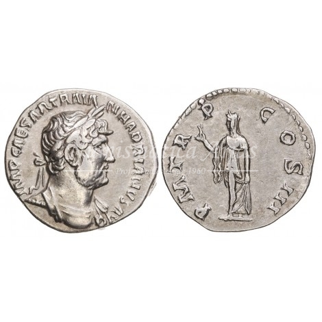 Adriano. Denario (125 d.C.) RIC 601. MBC.