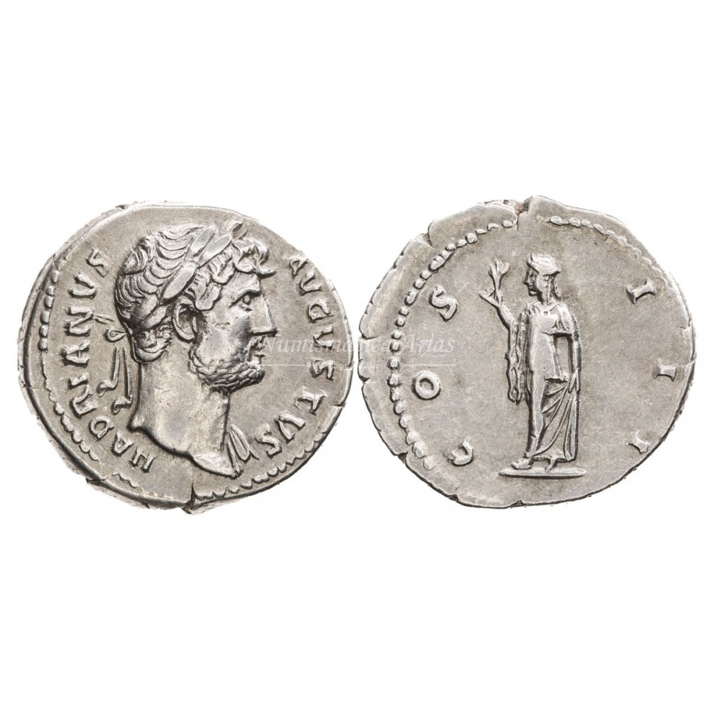 Adriano. Denario (124-125 d.C.) RIC 716. MBC+.