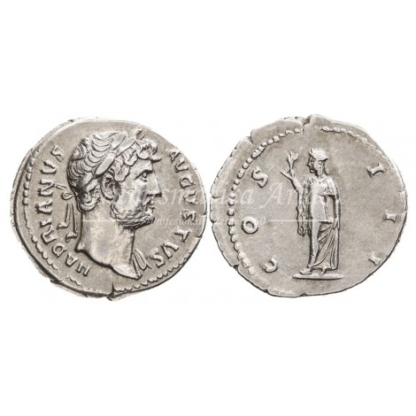 Adriano. Denario (124-125 d.C.) RIC 716. MBC+.