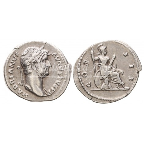 Adriano. Denario (126-127 d.C.) RIC 861. MBC.